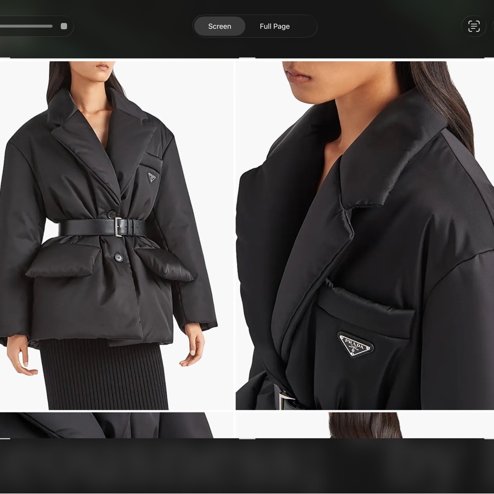 Prada Women's Elegant Black Belted Puffer Coat